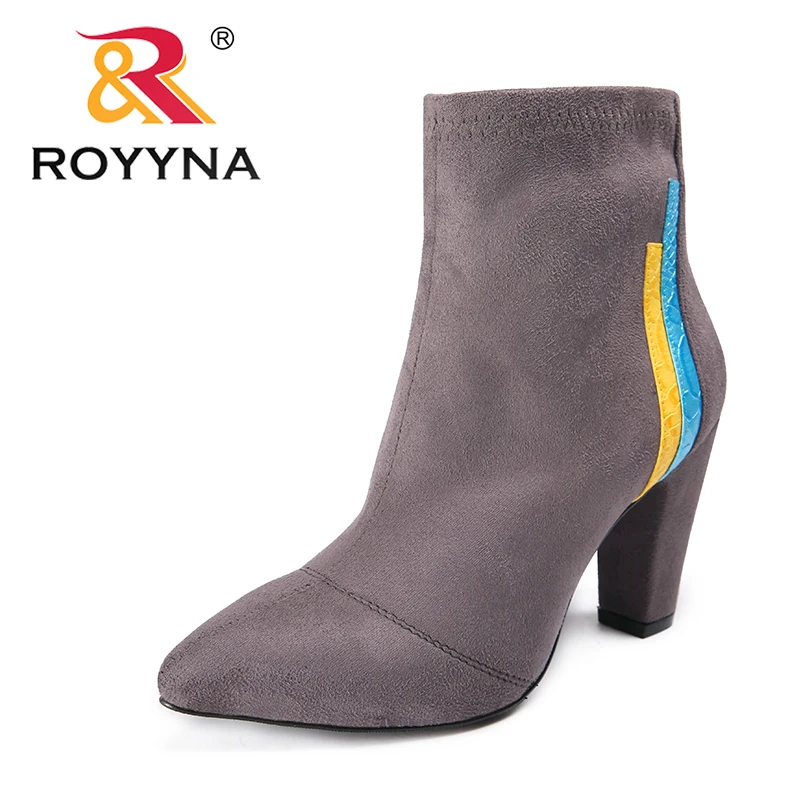 Estrecha Mujeres Zapatos Típico black Plush Punta Royyna Cómodo Flock red Plush Envío red Botas Invierno Grey Black Estilo Nueva coffee Libre Llegada Grey light Plush coffee Plush light Botines IaPxTP0n