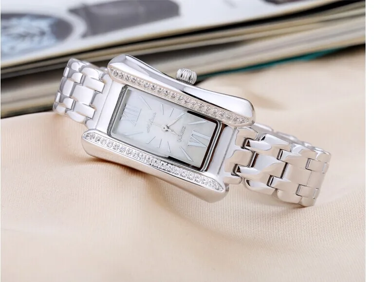 

Fashion MELISSA Women Vintage Full Steel Watches Crystals Rectangle Dress Wristwatch Elegant Lady Quartz Analog Reloj Montre fem