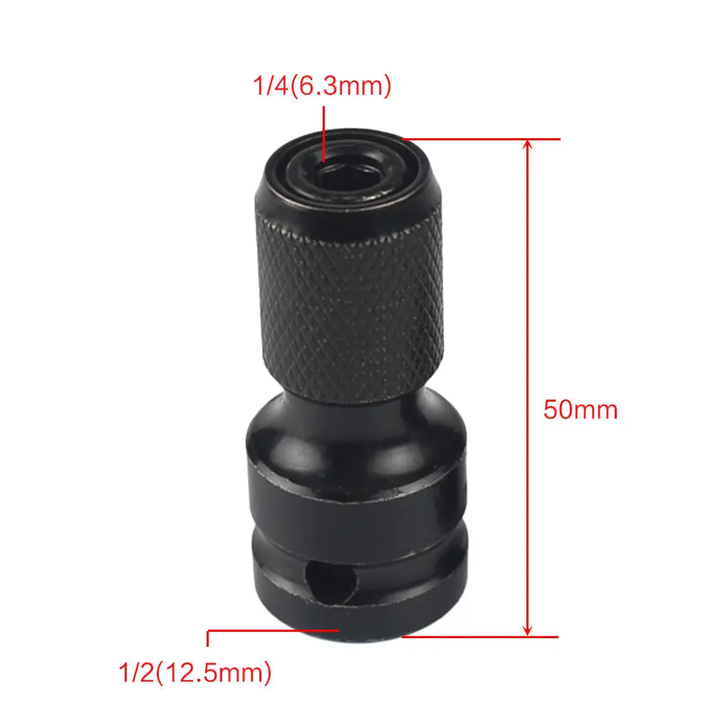 DWZ 1/2   Square to 1/4   Adapter 1/2 Drive to1/4 Hex Shank Socket Adapter Converter