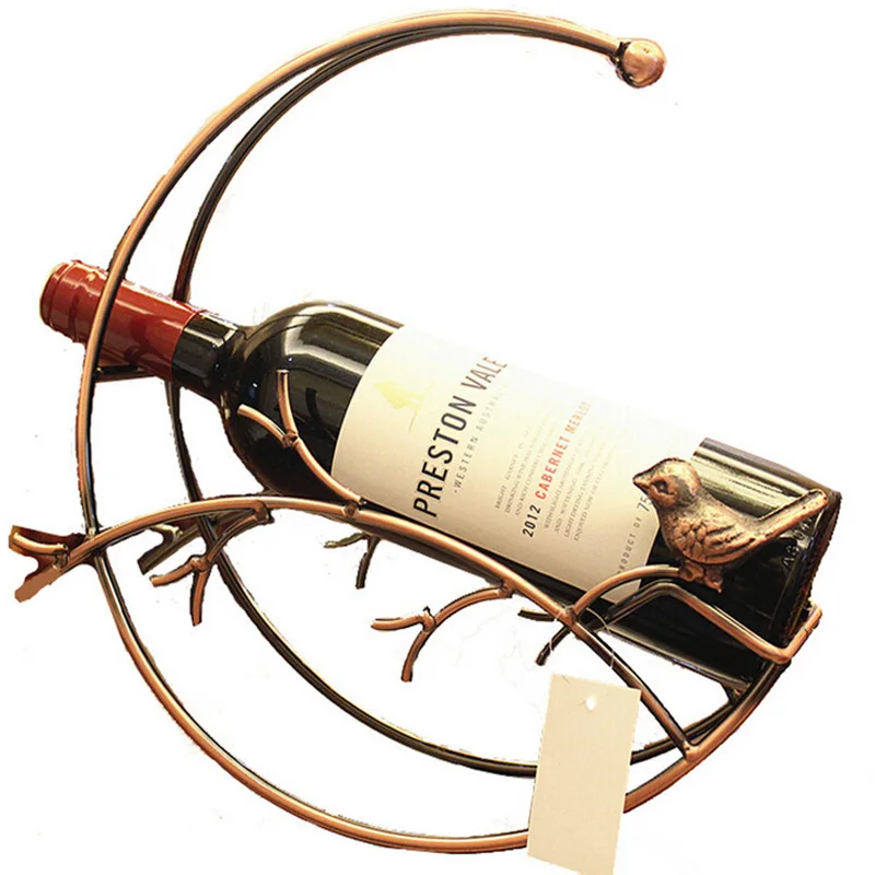 Hot Sale Birds With Branches Wine Holder High Quality Iron Plating Wine