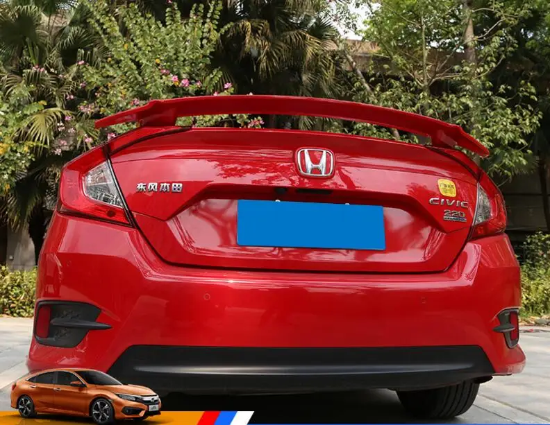JINGHANG ABS заднего крыла багажника выступ Спойлеры Подходит для Honda Civic 4 Двери Седан