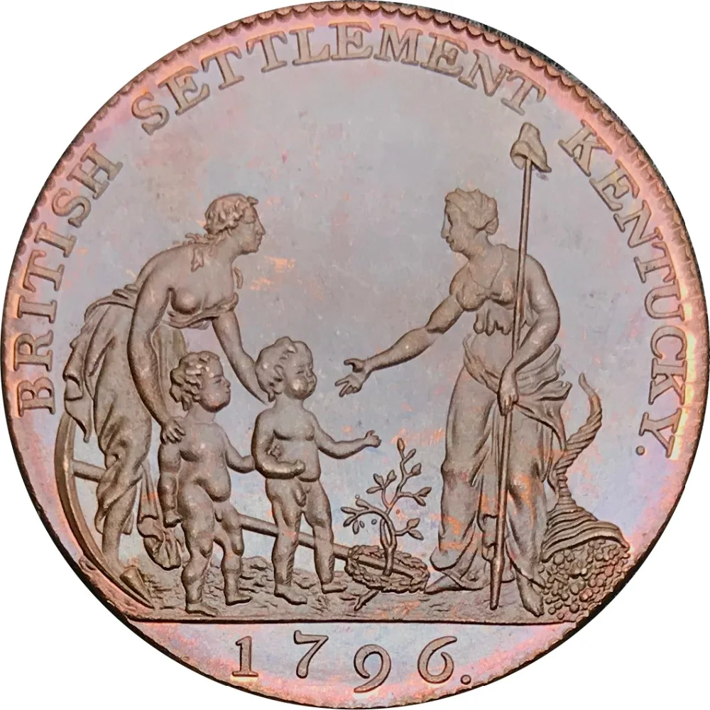 

United States Of America 1796 Myddelton Token Red Copper Copy Coin With Plain Edge