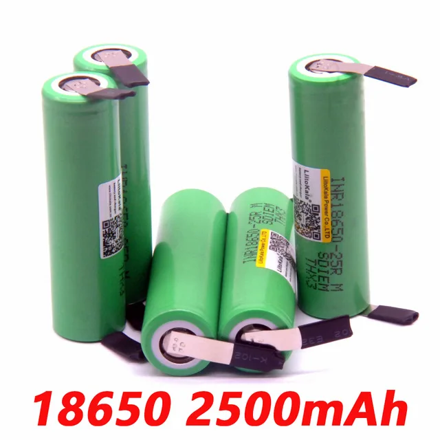 Оригинальный аккумулятор Liitokala 18650 2500 мАч INR18650 25R 20A разрядные литиевые батареи + DIY