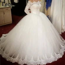 Vestido de Noiva, кружевное бальное платье принцессы, свадебные платья, кружевные платья с длинными рукавами в арабском стиле Свадебные платья на заказ, Robe De Mariee