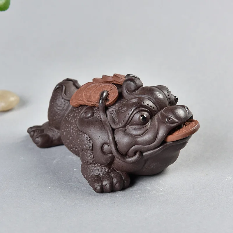 Китайский кунг-фу чай домашнее животное настольное украшение милое животное лягушка старый человек песок чай питомец фиолетовый чай аксессуар домашний Декор украшение подарок