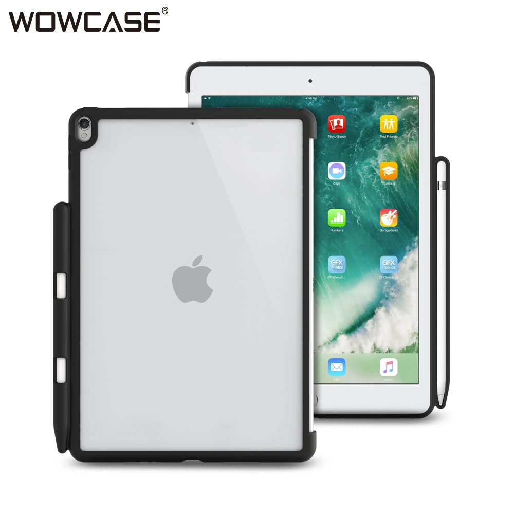 WOWCASE Pencil Holder for iPad 2018 Case Ultra Thin Transparent Hard Plastic Back Protector Cover For iPad 9.7 2018/2017 Cases WOWCASE Pencil Holder for iPad 2018 Case Ultra Thin Transparent Hard Plastic Back Protector Cover For iPad 9.7 2018/2017 Cases