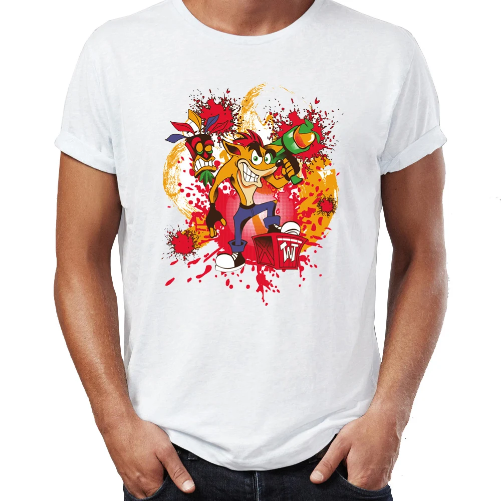 Мужская футболка Spyro Crash Bandicoot Snake Lara Ps Gaming Legends Awesome Artwork Printed Tee - Цвет: 2O0090M