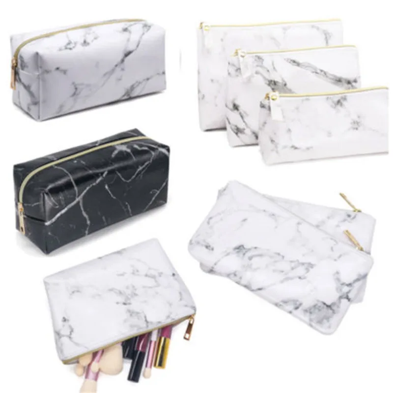 

Marble lines Multi-Function Purse Box Travel Makeup Cosmetic Bag Toiletry Pencil Case