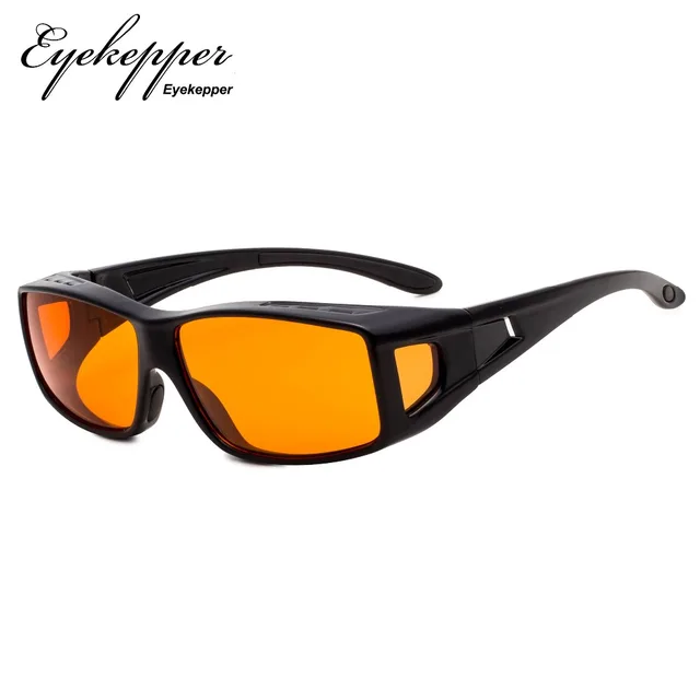 Best Price DSXM1805  Eyekepper 100% Blue Light Reduction,Fitover Anti-Blue Blocking Computer Glasses with Extra Amber Lenses.