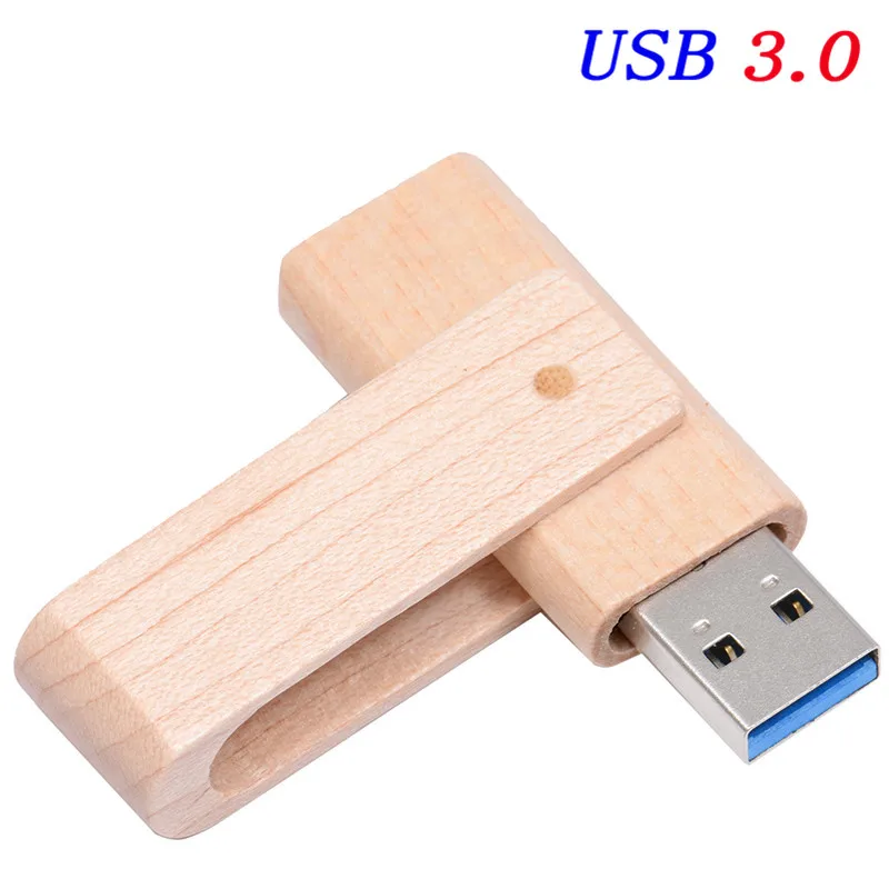 JASTER USB 3,0 лазерная гравировка логотип на заказ Деревянный вращающийся usb флеш-накопитель перевернуть флешки 64 ГБ 16 ГБ 32 ГБ карта памяти - Цвет: Maple wood