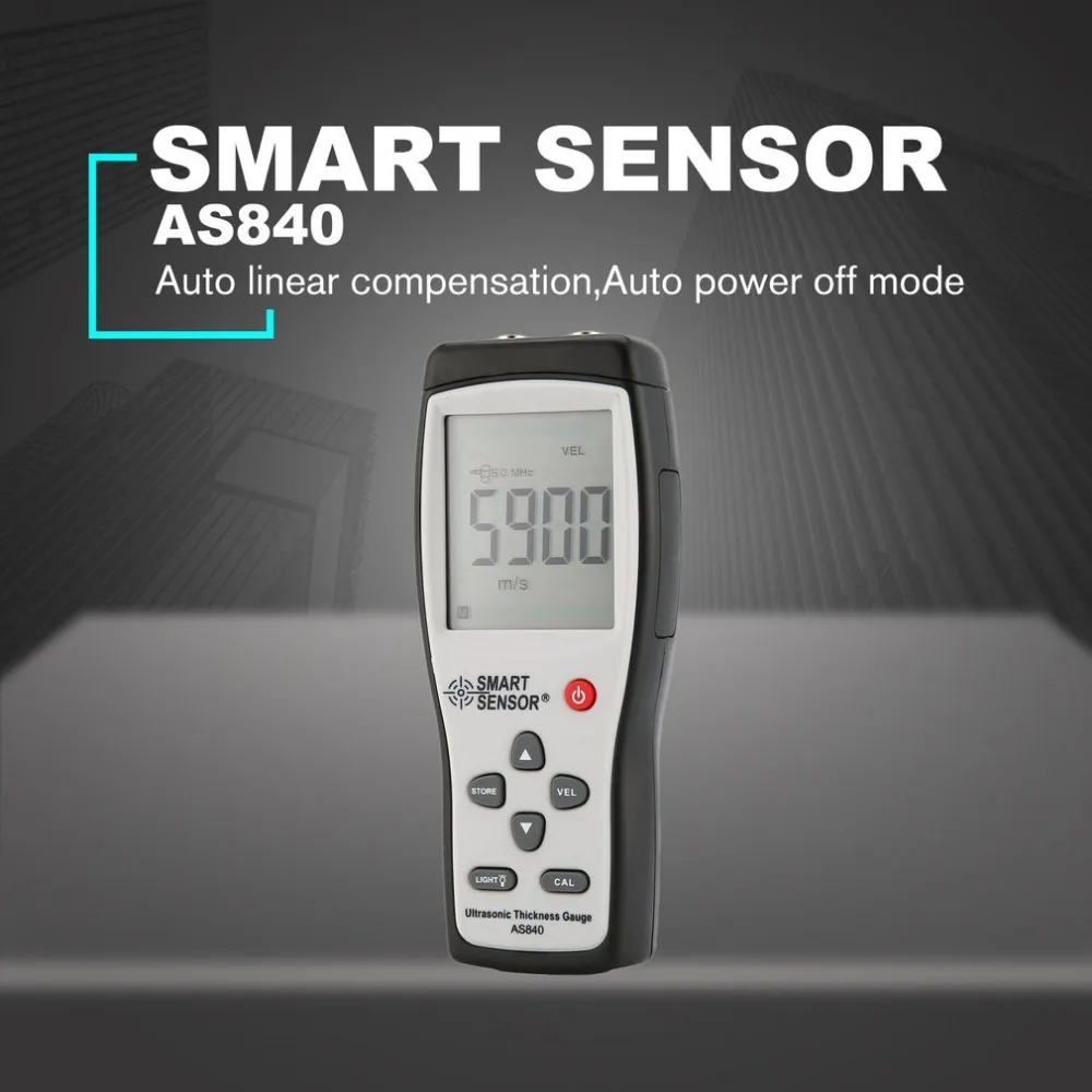 

SMART SENSOR AS840 Digital Ultrasonic Thickness Gauge Sound Velocity Meter Metal Depth tester Smart Sensor with LCD display