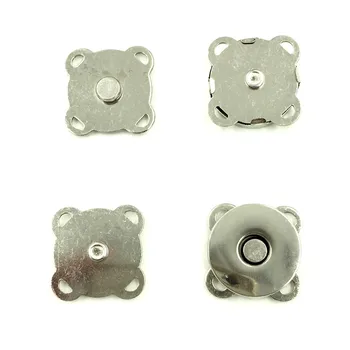 

50Pcs DIY Plum Blossom Shape Purse Handbag Closure Silver Tone Magnetic Clasps Fermoirs 19x19mm