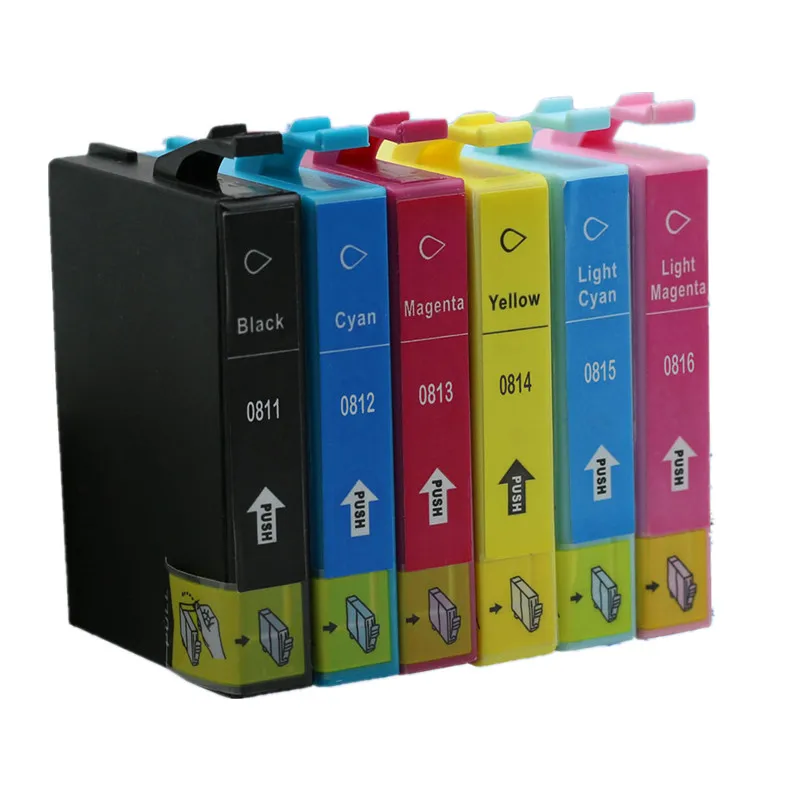 Сменные картриджи T0811N E-0811N T0816N чернила для Stylus Photo 700W 710W 800FW 810FW Artisan 635 725 730 835 837 |
