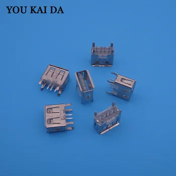 

A Type Flat Angle (180 Degree) Female USB PCB Connector Socket, USB Jack Plug (black) NEW