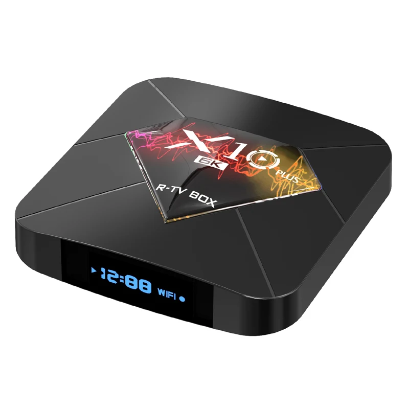 X10 Plus 6K Android 9.0 TV Box Allwinner H6 Quad Core Smart Mini PC with LED Display 2.4G Wifi 6K Streaming Media Player