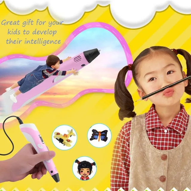 Special Price Magic 3D Printer Pen Set LCD Display 3D Drawing Pen With Powerful Filaments US/EU Plug Birthday Present For Kids