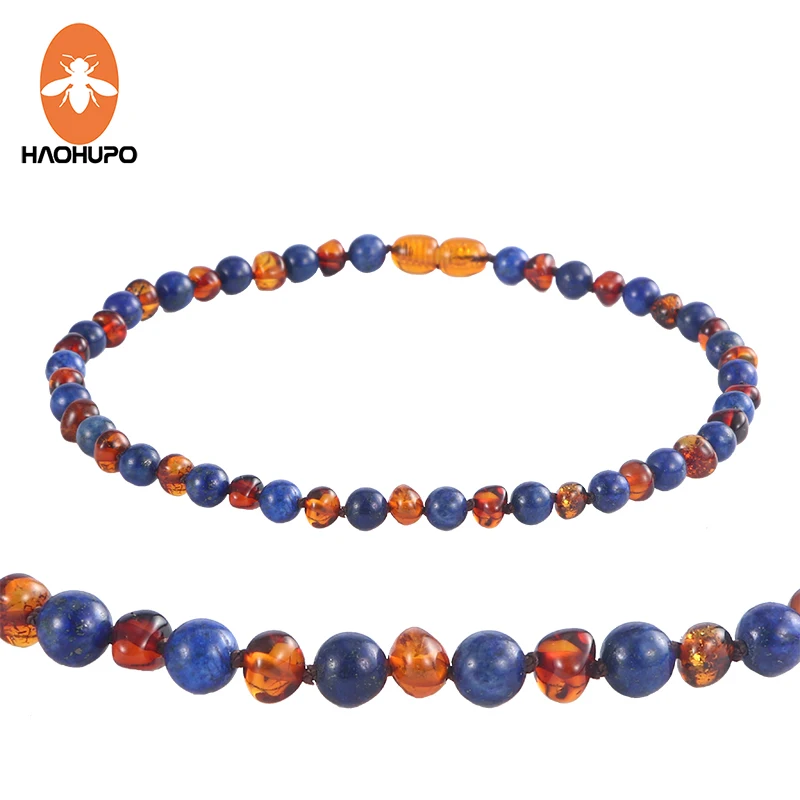 Murah HAOHUPO 16 Gaya Amber Baltik Amber Gelang untuk Bayi Tumbuh Gigi Kalung untuk Bayi Ibu Wanita Amber dengan Batu Permata Alami Pemasok