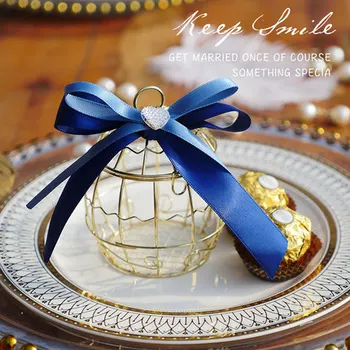 

10pcs creative wedding supplies candy box wedding bells wedding candy box European box tin birdcage free shipping