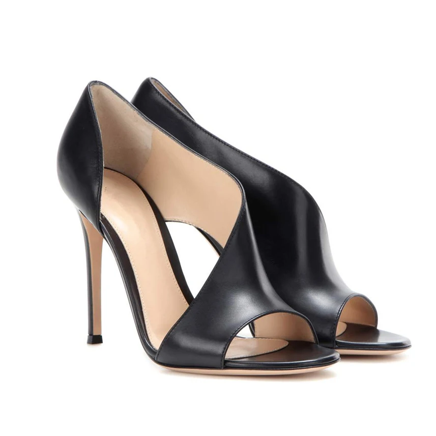 Arden Furtado лето стиль Женская обувь пикантные Обувь на высоком каблуке туфли на высоком каблуке с открытым носком женские сандалии телесного цвета модная обувь для вечеринки женские туфли - Цвет: black
