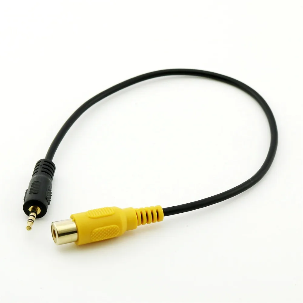 

1pcs RCA Female to 2.5mm Male AV-IN Rear View Camera To GPS Adapter Cable 30cm