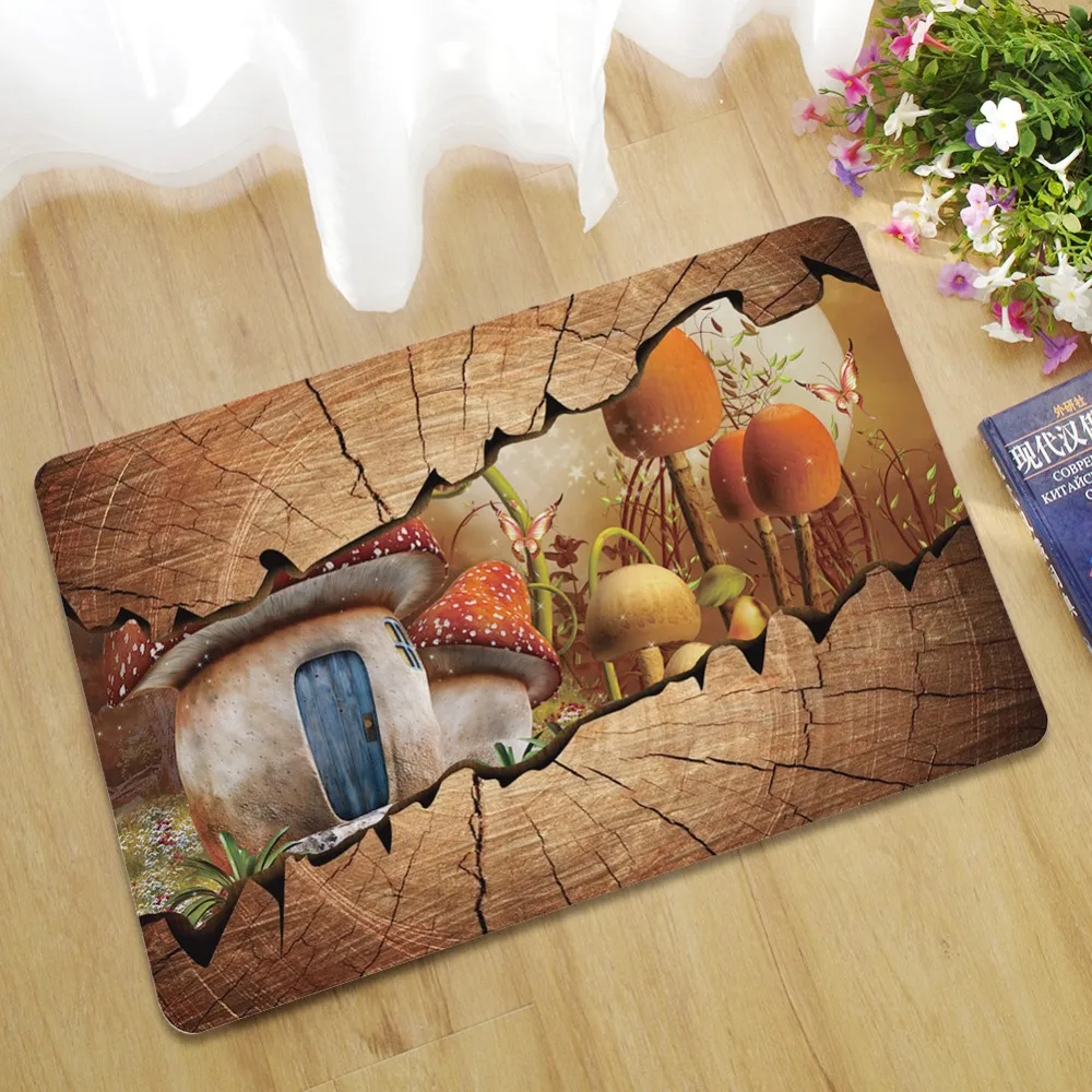 Деревянный пол перо узор резиновые Противоскользящие коврики под дверь подножки Открытый Кухня Ванная комната Гостиная коврики коврик