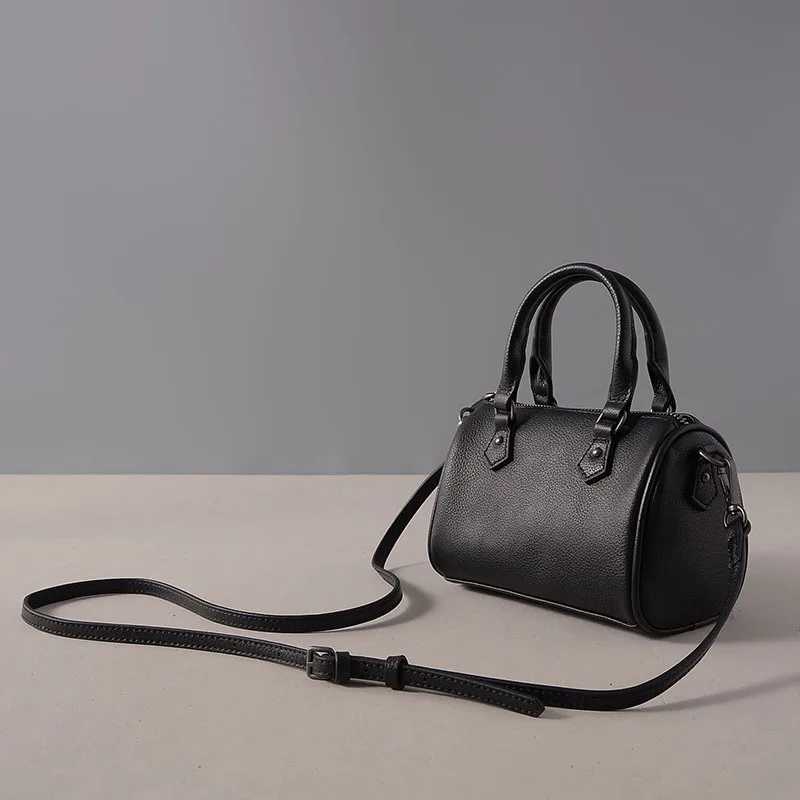 

2017 New Genuine Leather Women Bag Tote Boston Handbags Women Shoulder Bags Ladies Top-handle Mini Bags Fashion Female Designer