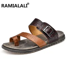 Супер светильник; мужские летние сандалии; пляжные сандалии; кожаная обувь; модная дышащая повседневная мужская обувь