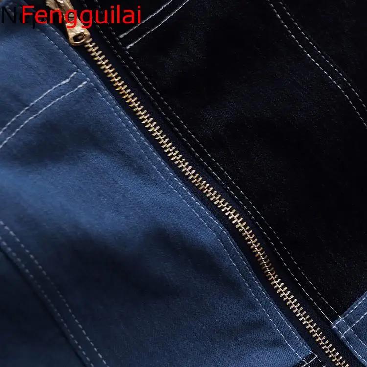Fengguilai 2019 весенние женские комбинезоны в стиле пэтчворк и КолорБлок уличная