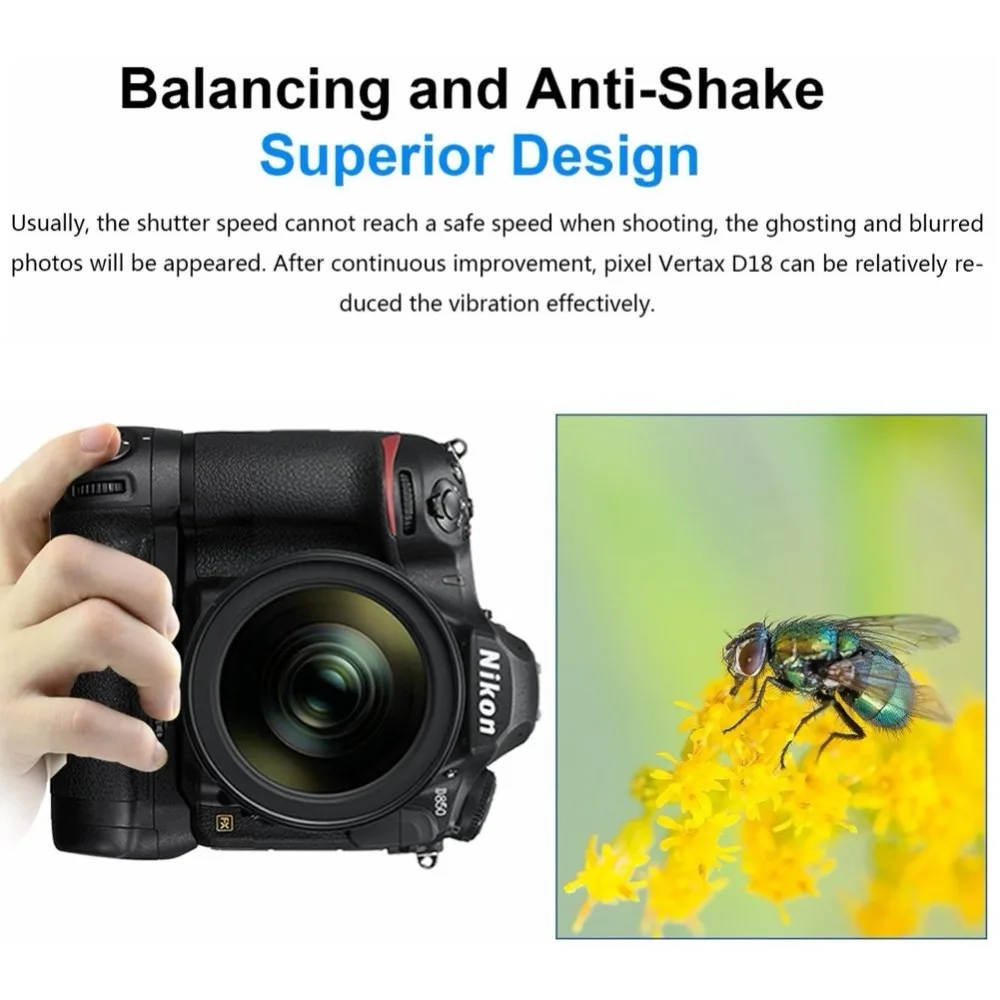 Pixel Professional Vertax D18 Батарейная ручка для цифровой зеркальной камеры Nikon D850 как EN EL15a