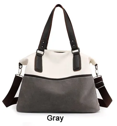 Женская сумка через плечо, сумка для покупок, большие сумки для женщин, сумки, повседневные холщовые сумки-мессенджеры, сумки-Хобо, женская сумка, женская сумка-тоут - Цвет: Серый
