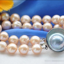 Z5552 природный 2row " 12 мм круглый розовый жемчужный браслет MABE благородный стиль естественно прекрасно jewe быстрая