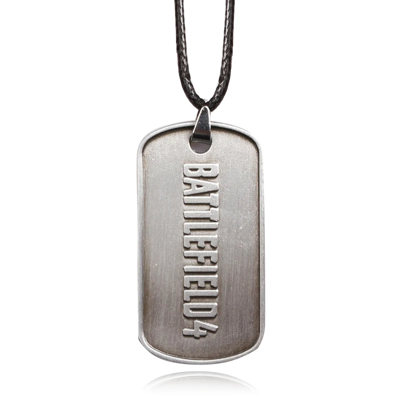 Модные ювелирные изделия BF4 Battlefield 4 Значки для собак военные ожерелье с картой Антикварные Бронзовые Подвески и Оловянное ожерелье для мужчин - Окраска металла: Покрытие антикварным серебром