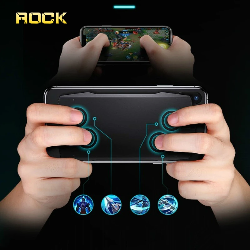 

Rock Bluetooth Smartphone Phone Gamepad Pubg Mobile Controller with Touch Backplane Science Gaming joystick switch For iPhone LG