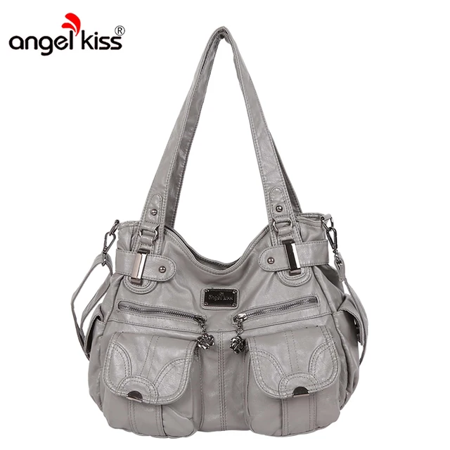 Angel Kiss Official Small Orders Online Hot Ing Angelkiss Brand Pu Washed Handbags Women Shoulder Bags Hobos Handbag For Woman High Quality Messenger Leather Handbagus 36 39