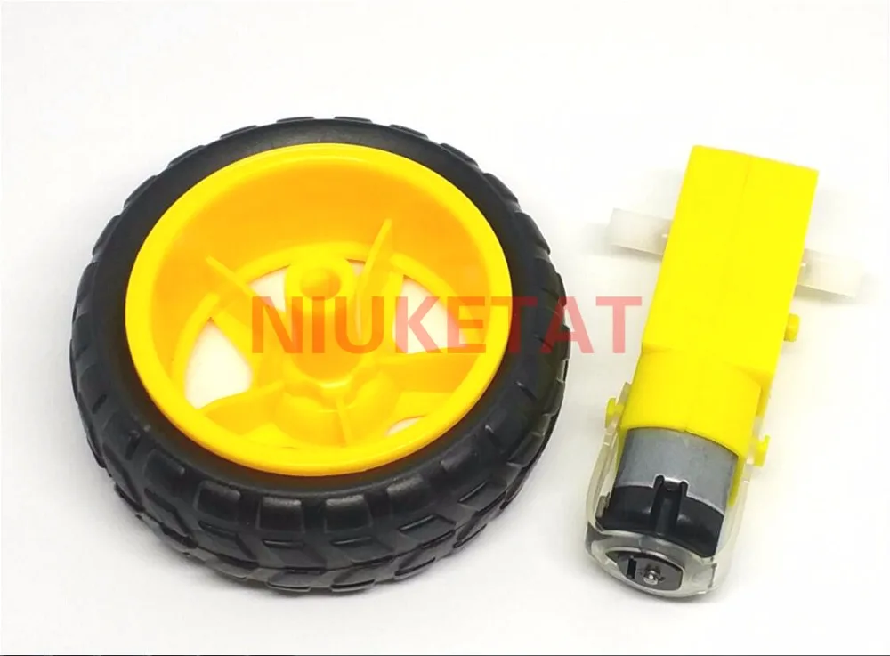 

1/set TT Motor 130motor with the wheel Smart Car Robot Gear Motor for Arduino DC3V-6V DC Gear Motor 1pcs motor+1pcs 65mm wheel