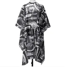 Печать черный салон профессиональный волос фартук для бритья, Резка волос водонепроницаемая ткань, полотно для бритья, парикмахерские инструменты для укладки