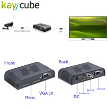 Kaycube Ultra HD 1080P BNC + S – Video to VGA AV Adapter for Computer HDTV Projector ( AC 100 – 240V ) BLACK