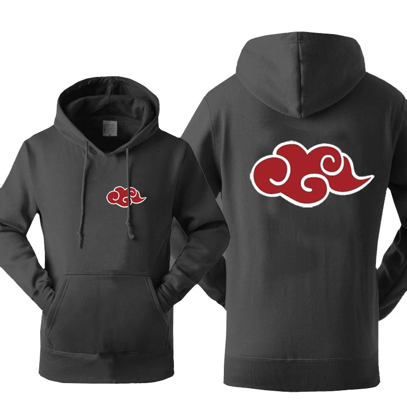 Japan Anime Naruto Akatsuki Red Cloud Print Hoody For Men 2018 Autumn Winter Sweatshirt Fashion Casual Tracksuits Hoodies Hot