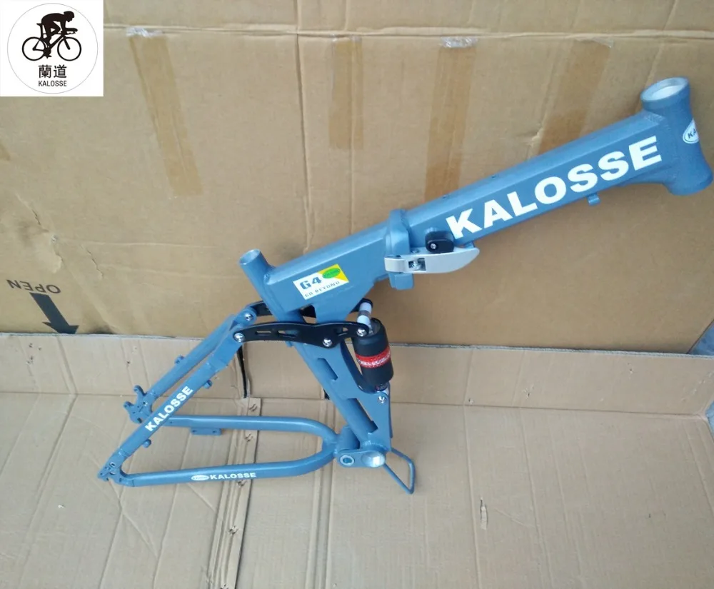Cheap Kalosse Folding bicycle frame Full suspension 26er alloy Mountain bike frame ,26*1.75-2.35 tires 12 Cheap Kalosse Folding bicycle frame Full suspension 26er alloy Mountain bike frame ,26*1.75-2.35 tires 12