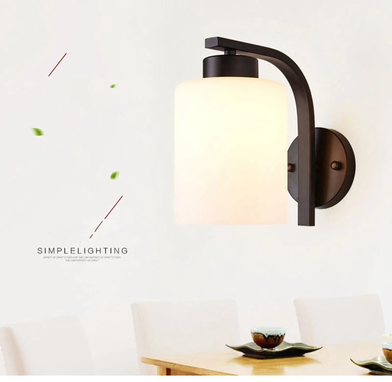 Retro Antique LED Glass Wall Light Stair Wall Light Family Indoor Living Room Bedroom Bedside Aisle Corridor Glass Wall Light (4)