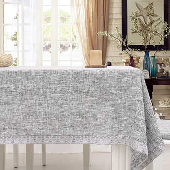 

Abstrakte Mediterranean Japanese light gray solid fabric cotton linen square classical tablecloth rectangle zakka simple grey