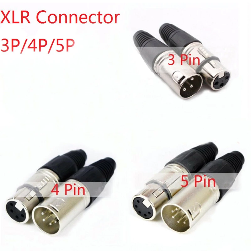 1 шт мужские и женские 3-контактный 4-контактный разъем 5-контактный XLR микрофон аудио кабель для подключения к сети инструменты для наращивания волос Cannon концевые кабельные муфты