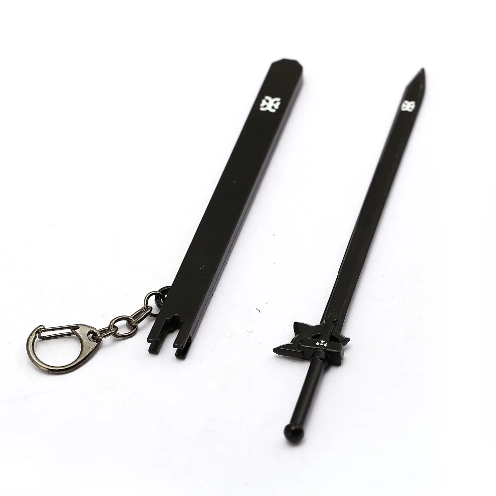 J Store Sword Art онлайн брелок для ключей Kirigaya Kazuto Elucidator брелок Металлический брелок для автомобиля аниме SAO сувенир черный