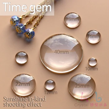 

6-50MM Clear Glass Cabochon Spacers Flat Bottom Time Gem Transparent Glass Beads Flatback Round Stones For DIY Clothes Crafts