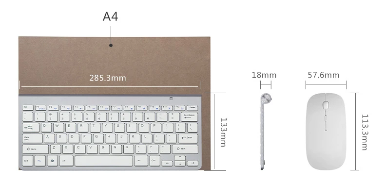 Ultra Compact Беспроводной клавиатура и Мышь комбинированный набор 2,4G Беспроводной клавиатура Moues комбо для Apple Mac Windows XP/7/10/IOS