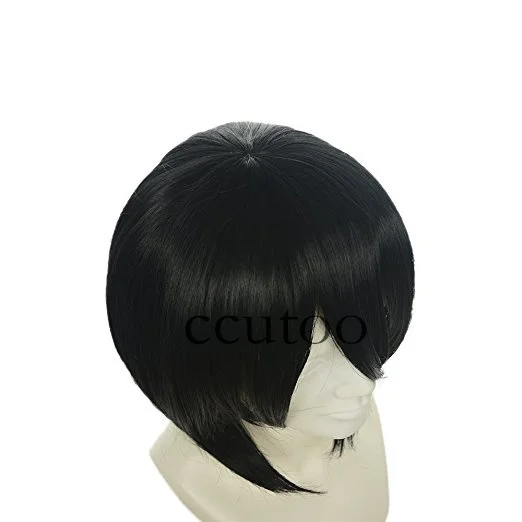 Ccutoo 14 "Black Butler Себастьян Михаэлис Черный синтетические короткие волосы Косплэй парик