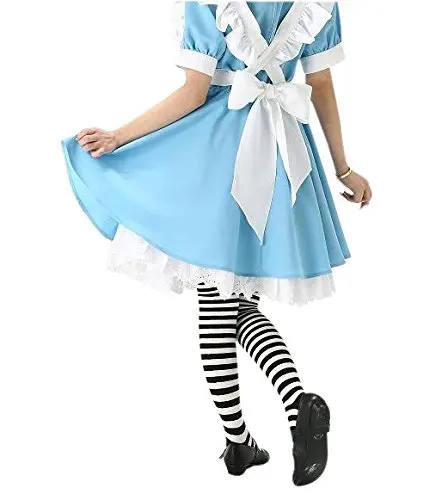Синий сексуальный костюм Алисы в стране чудес, вечерние костюмы для взрослых, маскарадные женские костюмы для косплея в стиле Лолиты, костюмы на Хэллоуин для женщин, платье размера плюс