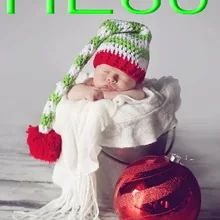 Вязаная крючком детская Рождественская длинная шляпа Эльфа-фото реквизит