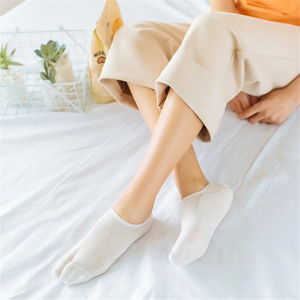 Разноцветные невидимые короткие носки с фруктами женские носки с разноцветным принтом носки с двумя пальцами теплые забавные носки удобные носки-лодочки