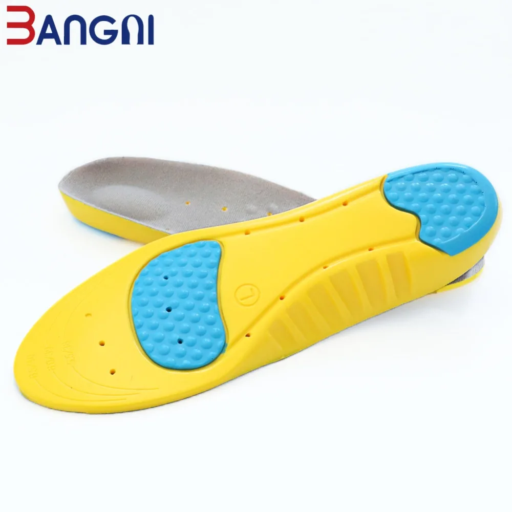 3ANGNI PU Free Size Massage Shock-Absorbant  Breathable Sport Arch Support Sport Insole For Women Men Shoes  Insert Pad